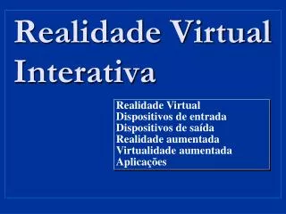 realidade virtual interativa