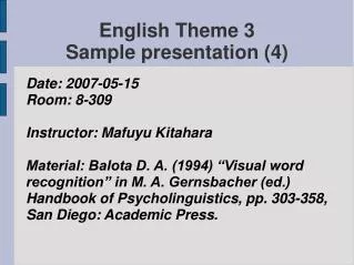 English Theme 3 Sample presentation (4)