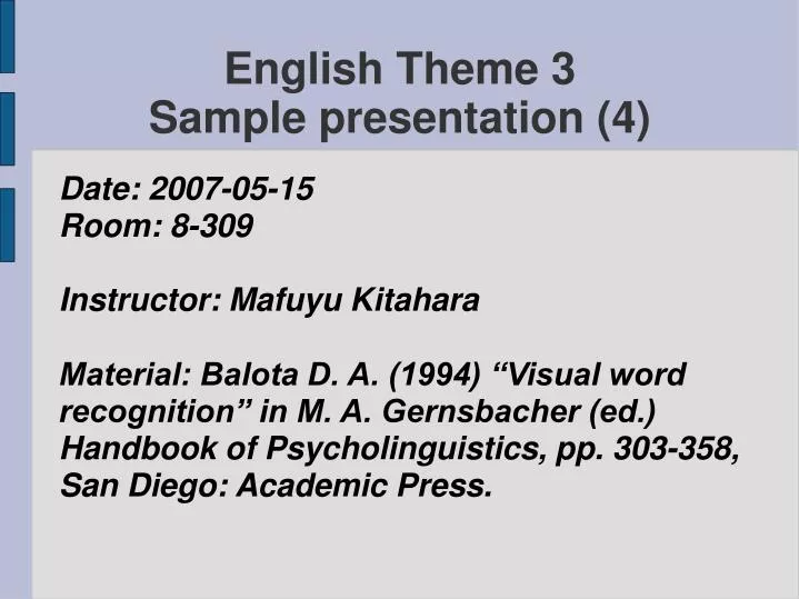 english theme 3 sample presentation 4