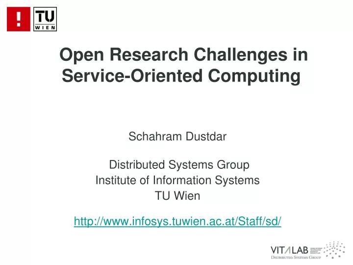 open research challenges in service oriented computing