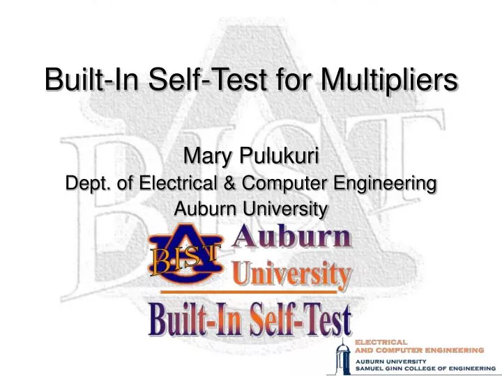built in self test for multipliers