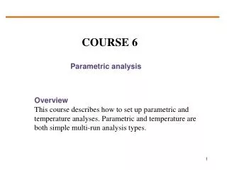 Parametric analysis