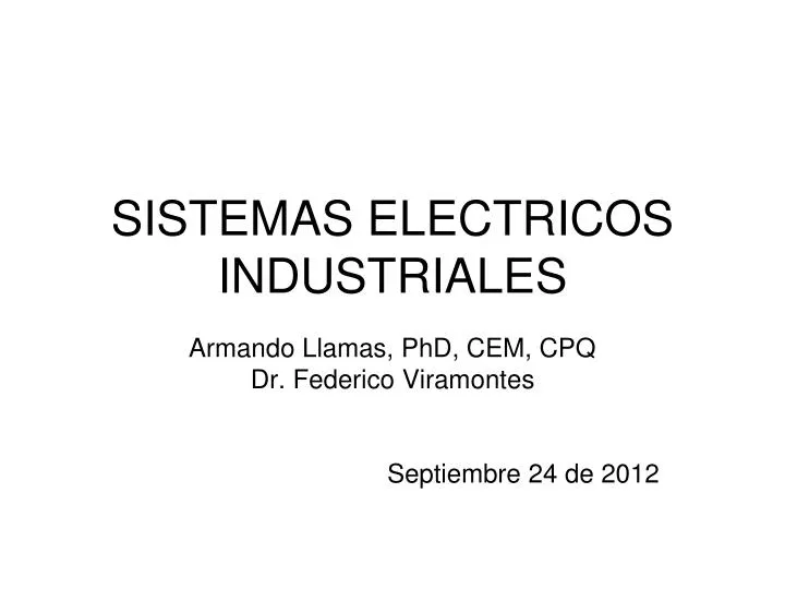 sistemas electricos industriales