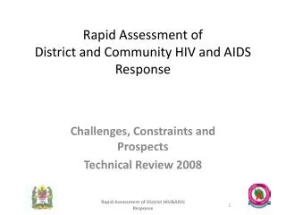 Rapid Assessment of District and Community HIV and AIDS Response