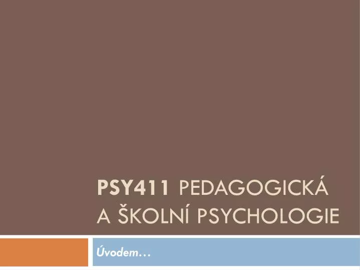 psy411 pedagogick a koln psychologie
