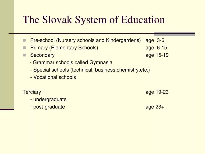 the slovak system of education