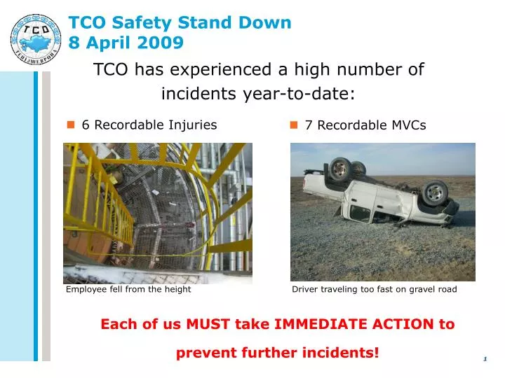 tco safety stand down 8 april 2009