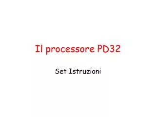 il processore pd32
