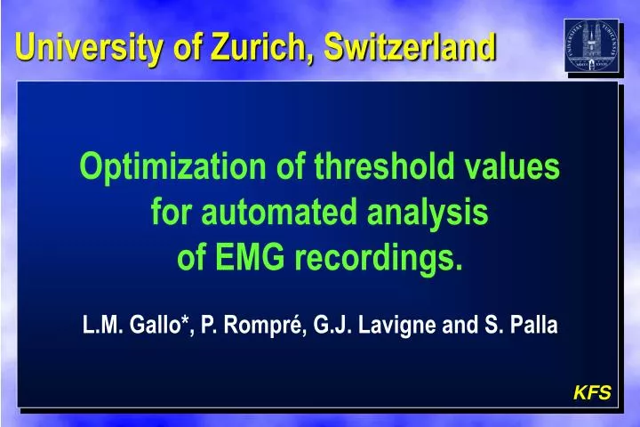 optimization of threshold values for automated analysis of emg recordings
