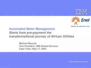 Michele Marzola Vice-President, IBM Global Services Cape Town, May 17, 2005