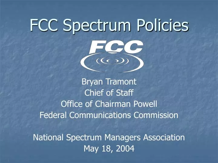 fcc spectrum policies