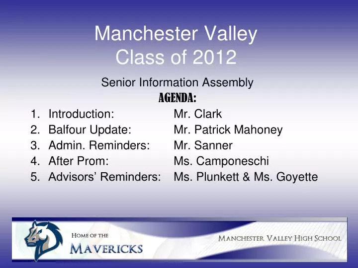 manchester valley class of 2012