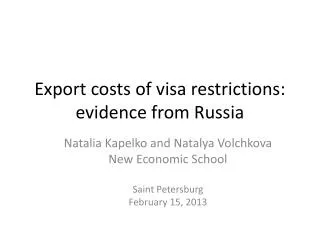 Export costs of visa restrictions: evidence from Russia