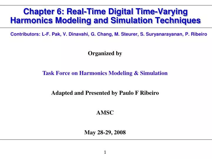 chapter 6 real time digital time varying harmonics modeling and simulation techniques