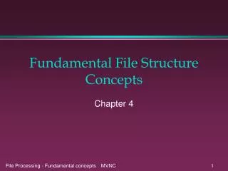 Fundamental File Structure Concepts