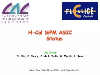 H-Cal SiPM ASIC Status