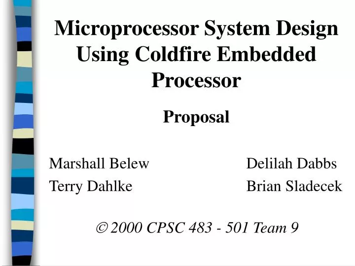 microprocessor system design using coldfire embedded processor