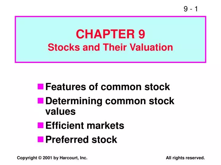 chapter 9 stocks and their valuation