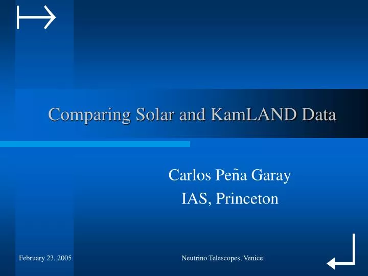 comparing solar and kamland data