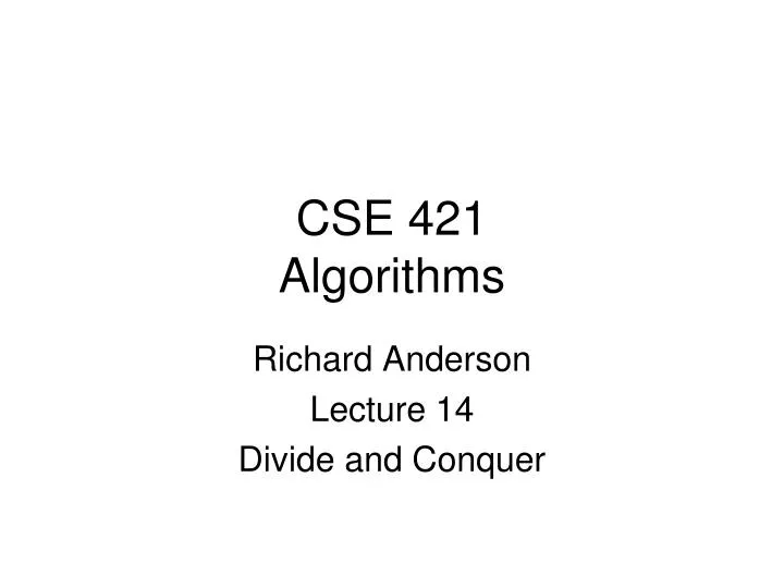 cse 421 algorithms