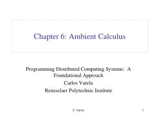 Chapter 6: Ambient Calculus