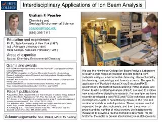 Interdisciplinary Applications of Ion Beam Analysis