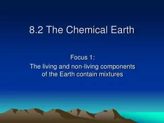 8.2 The Chemical Earth