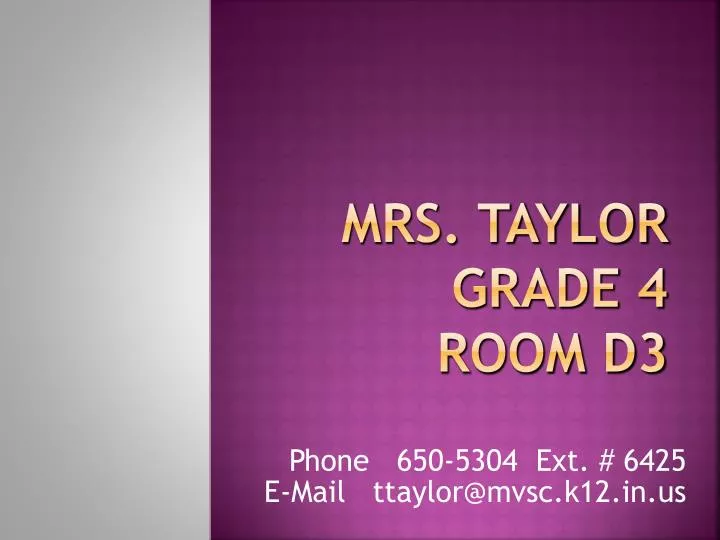 mrs taylor grade 4 room d3