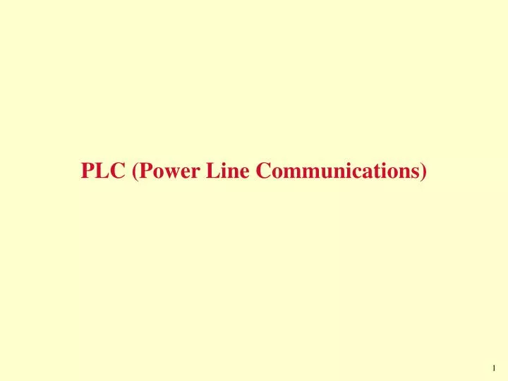 plc power line communications