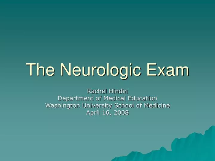 the neurologic exam
