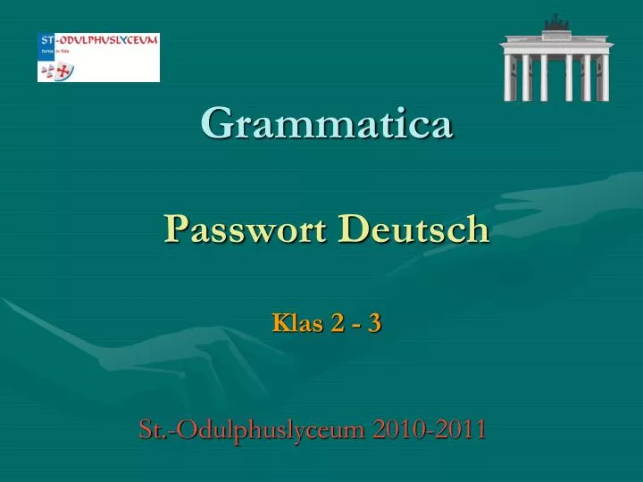 grammatica passwort deutsch klas 2 3