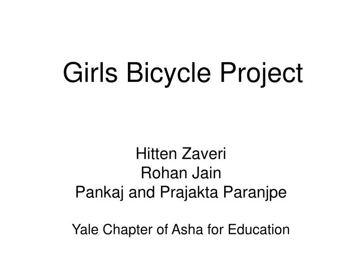 girls bicycle project