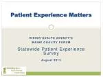 Patient Experience Matters - slide 1