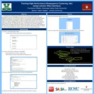 Tracking High-Performance Biosequence Clustering Jobs Using Common Web Interfaces