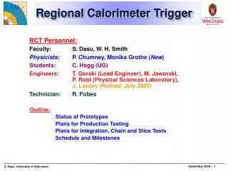 Regional Calorimeter Trigger