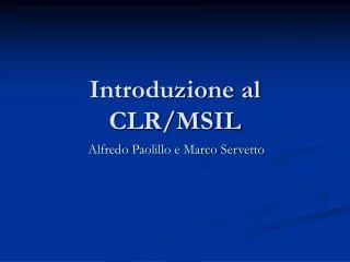 introduzione al clr msil