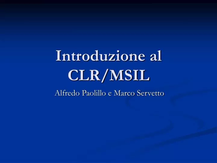 introduzione al clr msil