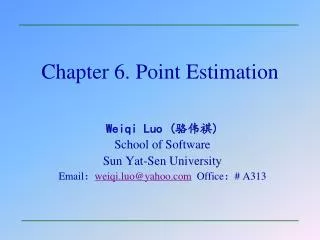 Chapter 6. Point Estimation