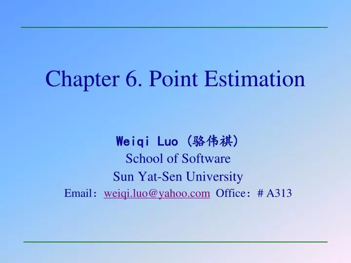 chapter 6 point estimation