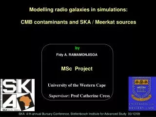 by Fidy A. RAMAMONJISOA MSc Project University of the Western Cape