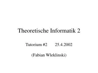 theoretische informatik 2