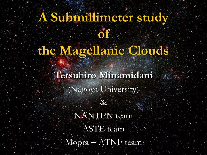a submillimeter study of the magellanic clouds