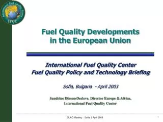 Fuel Quality Developments in the European Union
