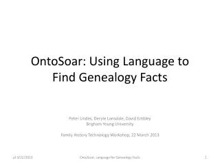 OntoSoar: Using Language to Find Genealogy Facts