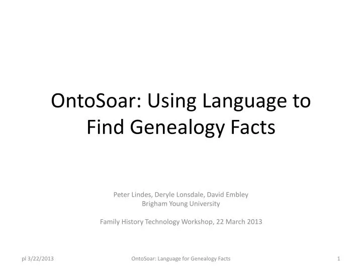ontosoar using language to find genealogy facts