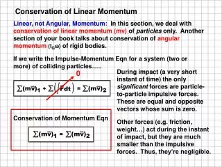 Conservation of Linear Momentum