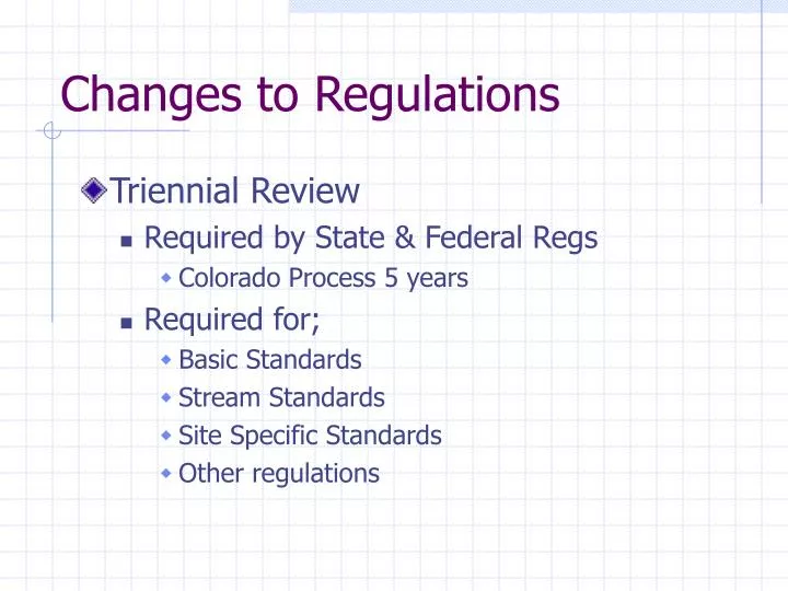 changes to regulations