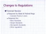 Changes to Regulations - slide 1