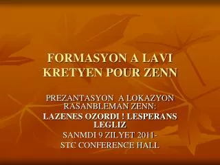 formasyon a lavi kretyen pour zenn