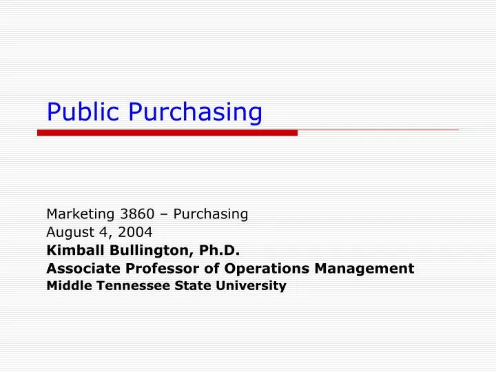 public purchasing